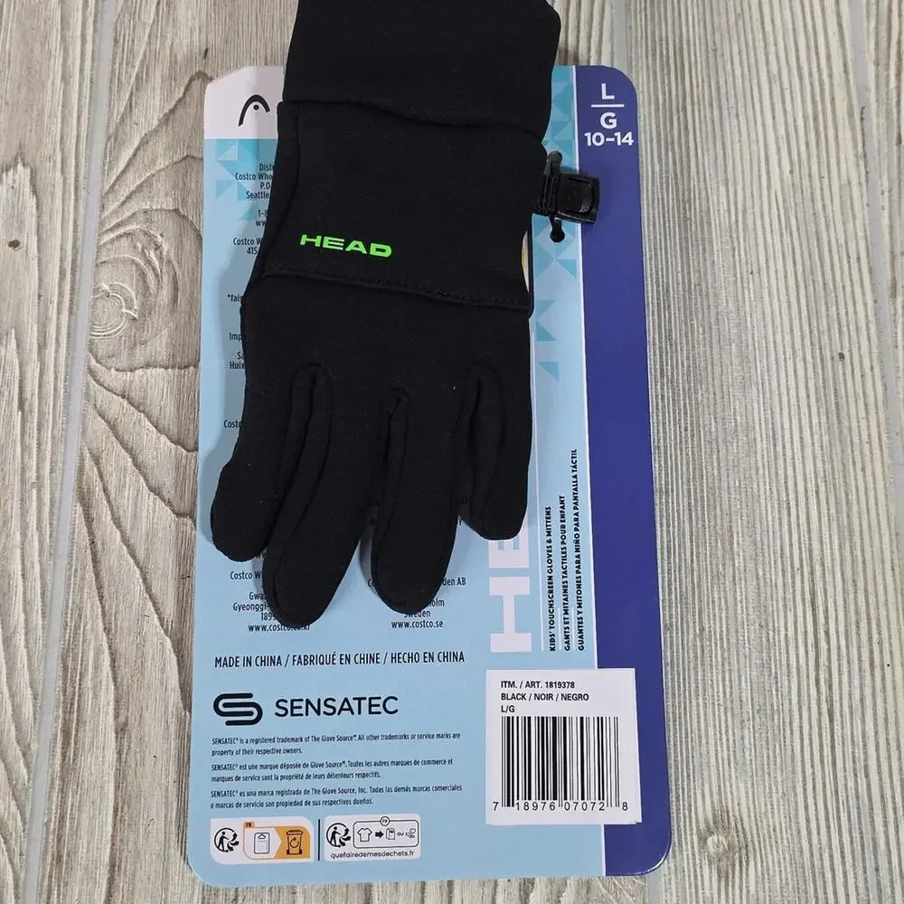 HEAD Kids Ultrafit Black Winter Gloves Unisex Kids Large Ages 10-14 NEW